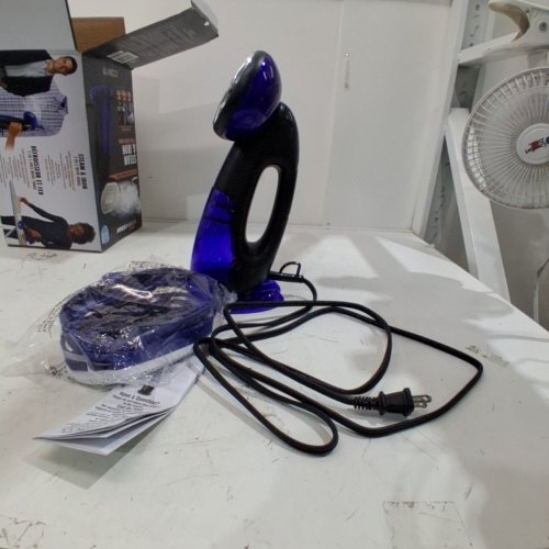 CONAIR HANDHELD 2-IN-1 STEAM & IRON GARMENT STEAMER - BLACK / BLUE (MODEL: GS108C) image 3
