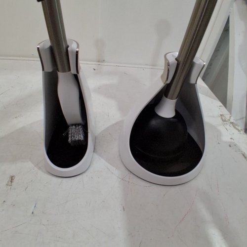 2PC SIMPLEHUMAN PLUNGER AND TOILET BRUSH BUNDLE - WHITE image 3