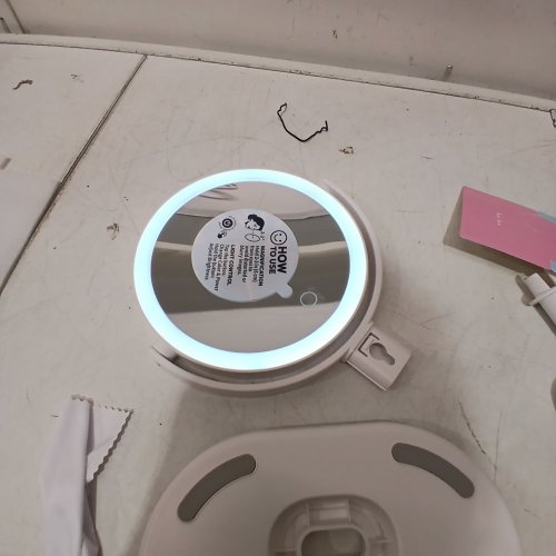 DOUBLE SIDED MAKEUP MIRROR - 3 ADJUSTABLE BRIGHTNESS MODES - WHITE (MODEL: M52) image 2