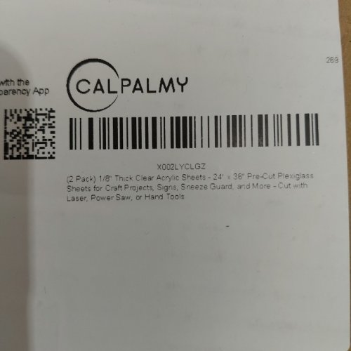 2PK CALPALMY CALPALMY ACRYLIC PLEXIGLASS SHEETS - 1/8" THICK - 24" X 36" - CLEAR (MODEL:LX-PMMA-24*48) image 2