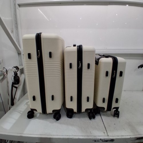 3PC KTAXON LUGGAGE SUITCASE SET WITH 360° SPINNER WHEELS, HARDSIDE & LIGHTWEIGHT - 20", 24", 28" - WHITE/BLACK image 4