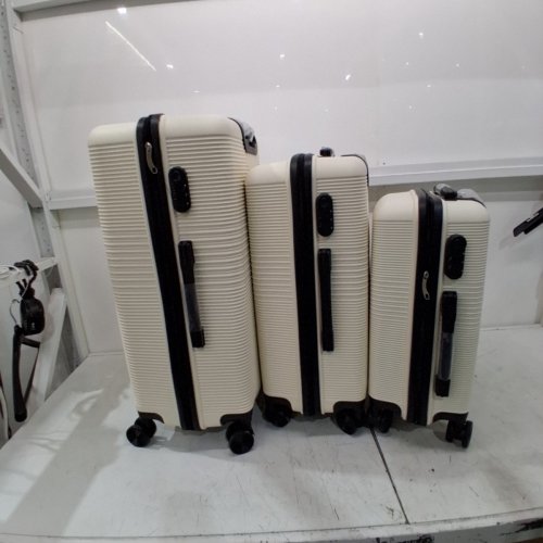 3PC KTAXON LUGGAGE SUITCASE SET WITH 360° SPINNER WHEELS, HARDSIDE & LIGHTWEIGHT - 20", 24", 28" - WHITE/BLACK image 6