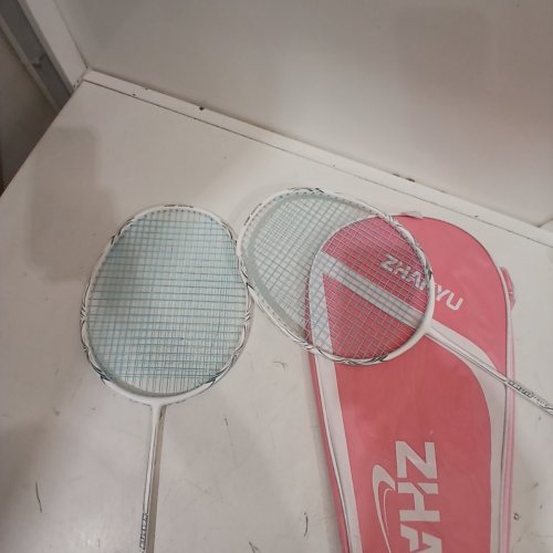 ZHANYU BADMINTON RACKET & BIRDIES SET - TWO RACKETS, 82 GRAM LIGHTWEIGHT & DURABLE - 25" (WHITE) image 4
