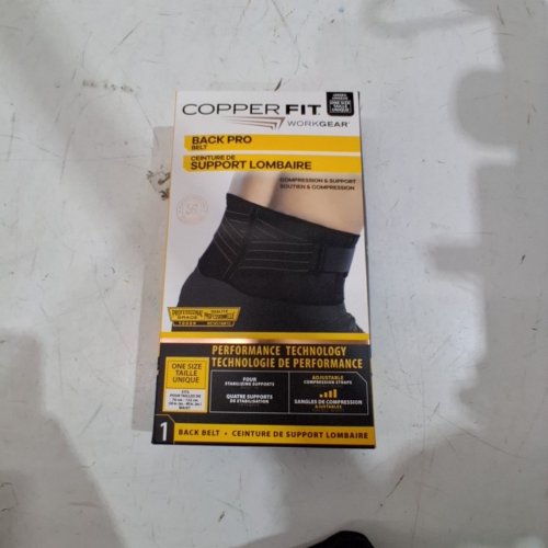 COPPER FIT WORK GEAR PRO BACK SUPPORT BELT -OSFM - BLACK image 2