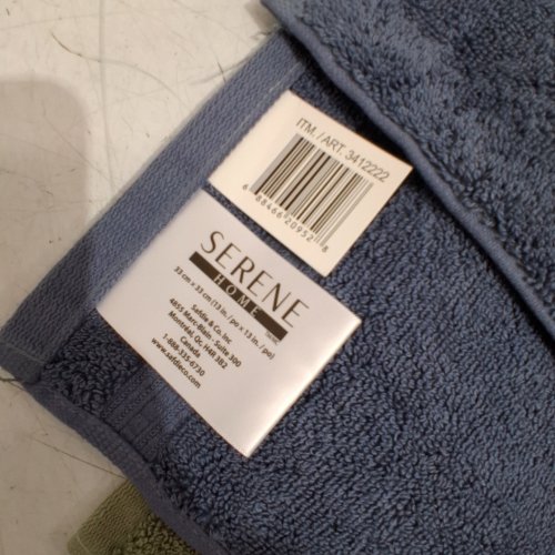 4PC SERENE HOME COLLECTION WASH CLOTHS - 13" X 13" - BLUE/GREEN (MODEL: 3412222) image 3