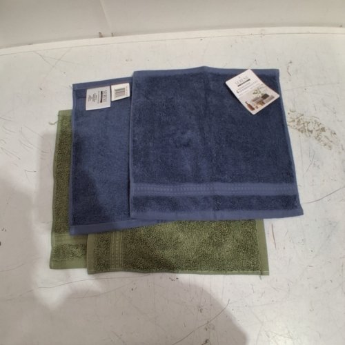 4PC SERENE HOME COLLECTION WASH CLOTHS - 13" X 13" - BLUE/GREEN (MODEL: 3412222) image 4