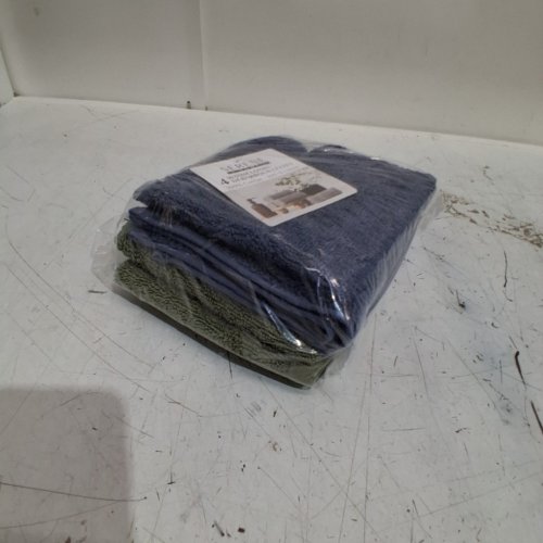 4PC SERENE HOME COLLECTION WASH CLOTHS - 13" X 13" - BLUE/GREEN (MODEL: 3412222) image 5