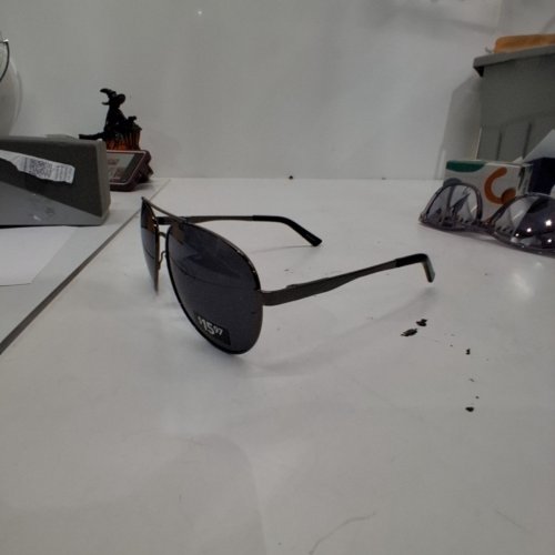 ADULTS PUNCH WIDE FRAME AVIATOR STYLE SUNGLASSES - BLACK (STYLE: 25025087GM) image 3