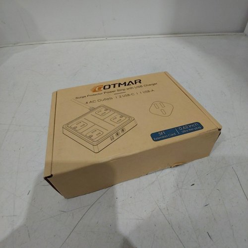 GOTMAR FLAT PLUG POWER BAR WITH USB C - 5FT - WHITE (MODEL: WT-2301-PL) image 2