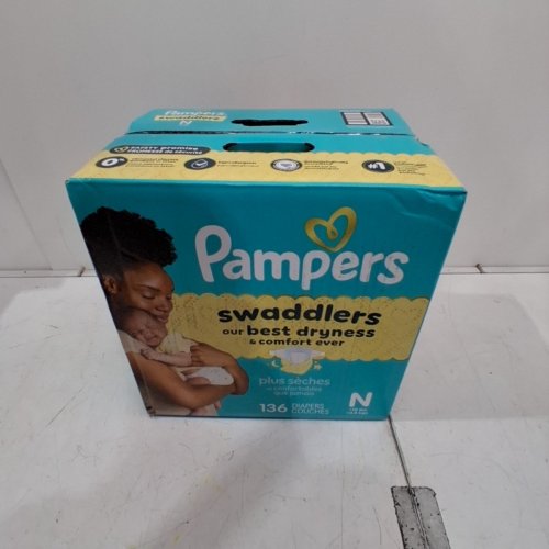 132PK PAMPERS SWADDLERS DIAPERS - NEWBORN SIZE image 2