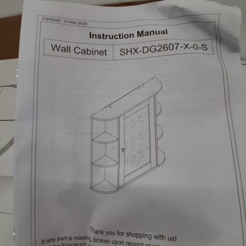 BATHROOM MIRROR CABINET WALL MOUNTED BATHROOM MEDICINE CABINET WITH MIRROR & 6 OPEN SHELVES - WHITE (MODEL: SHX-DG2607-X-0-S) image 5