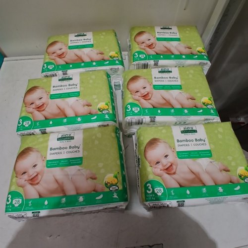 168PK ALEVA NATURALS BAMBOO BABY DIAPERS - SIZE 3 image 3