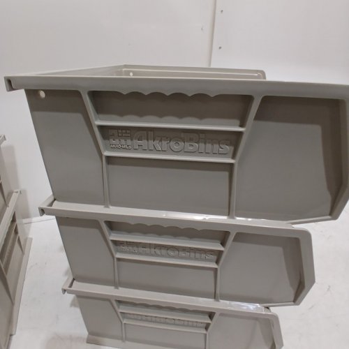 6PK AKRO-MILS AKROBINS PLASTIC STORAGE BINS - 11" X 11" - BEIGE image 3