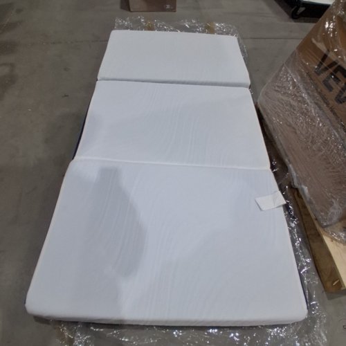 TRI-FOLD MATTRESS - 4" THICK - TWIN - WHITE/BLUE image 2