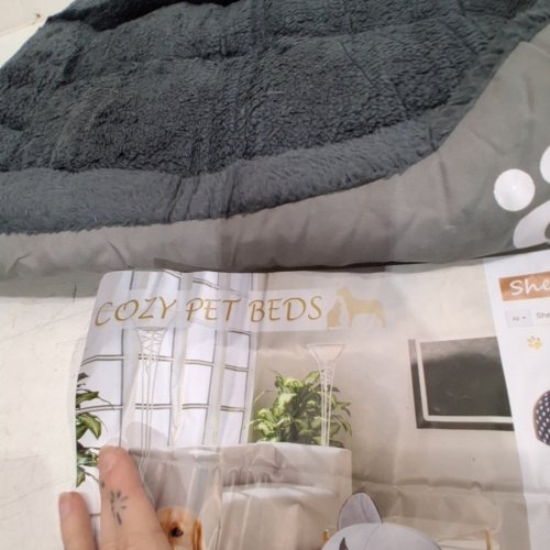 RECTANGLE SLEEPING PET BED - SMALL - GREY image 2