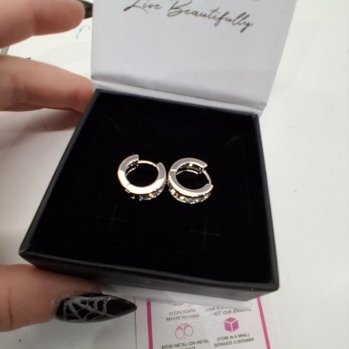 CATE & CHLOE HOOP EARRINGS - SILVER-TONE (STYLE: CCDE20020ER) image 4