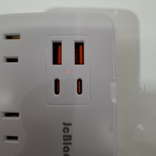 JCBLAON SURGE PROTECTOR POWER STRIP EXTENSION BAR WITH 6 OUTLETS, 3 USB PORTS (1 USB-C), 3 SIDE OUTLETS & FLAT PLUG - 1250W - 5FT - WHITE (MODEL: QT660-CU) image 2