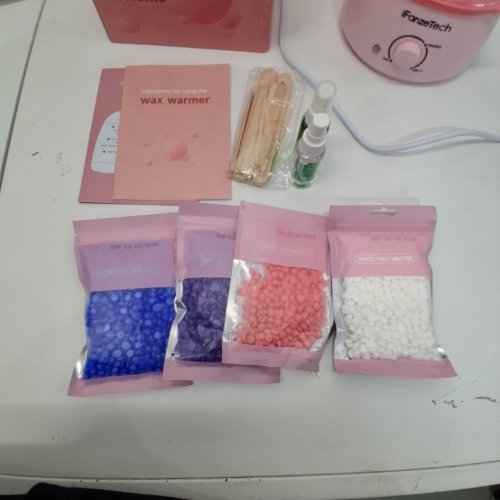 IFANZETECH HARD WAXING KIT WITH WAX WARMER FOR HAIR REMOVAL - PINK (MODEL: RH008) image 4
