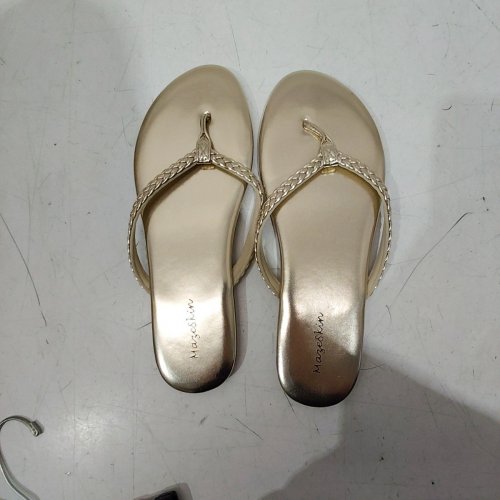WOMEN'S MAZESKIN BRAIDED STRAPPY FLIP-FLOPS - 9 - GOLD image 2