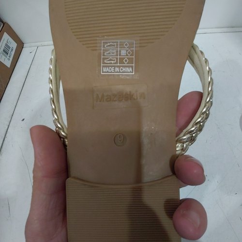 WOMEN'S MAZESKIN BRAIDED STRAPPY FLIP-FLOPS - 9 - GOLD image 3