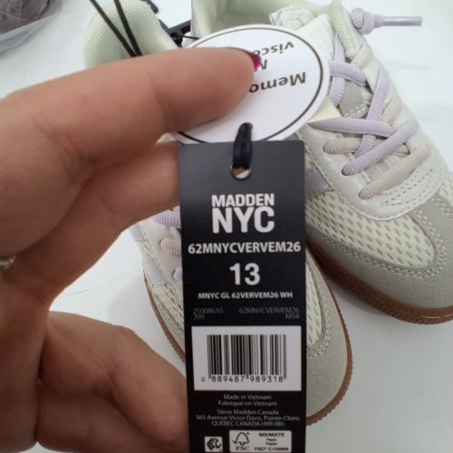 GIRL'S MADDEN NYC SNEAKERS - 13 - WHITE/PURPLE/LIGHT GREY (STYLE: 62MNYCVERVEM26) image 3