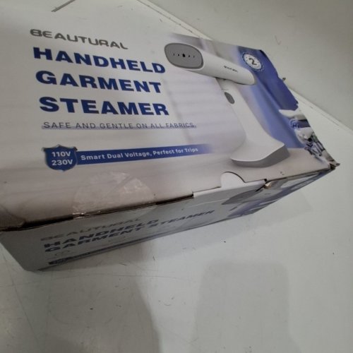BEAUTURAL FOLDABLE TRAVEL HANDHELD GARMENT STEAMER - 4.8OZ WATER TANK - 8FT CORD - 1200W - WHITE/GREY (MODEL: 722NA-0013) image 3