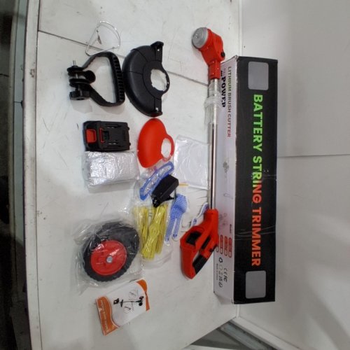 HEJUNRY CORDLESS 3-IN-1 ELECTRIC WEED WACKER - 21 V - RED (MODEL: HT-902) image 4