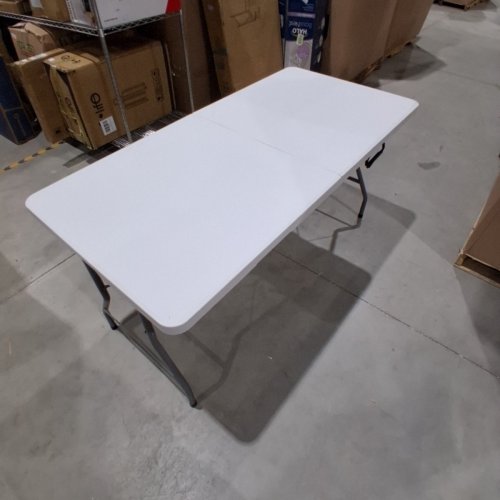 HEAVY DUTY PLASTIC FOLDING TABLE - 4.9FT X 2.29FT X 2.4FT - WHITE (MODEL:TB001WH-60) image 2