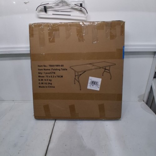 HEAVY DUTY PLASTIC FOLDING TABLE - 4.9FT X 2.29FT X 2.4FT - WHITE (MODEL:TB001WH-60) image 4
