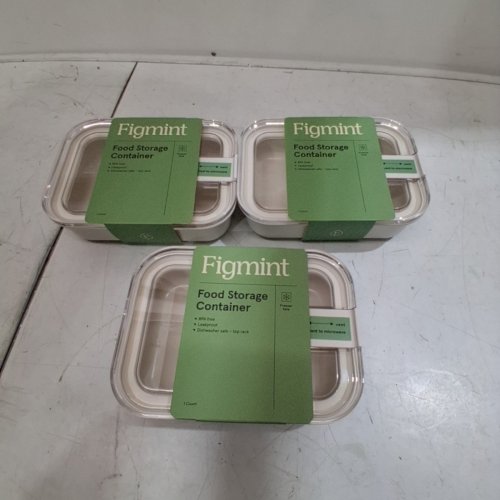 3 FIGMINT FOOD STORAGE CONTAINERS - 0.7 L EACH - CREAM WHITE (MODEL: 070-00-4950) image 2