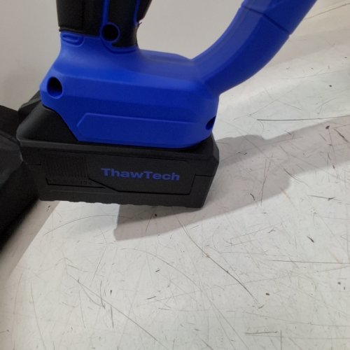 THAWTECH CODELESS ELECTRIC SNOW SHOVEL WITH ADJUSTABLE DIRECTIONAL PLATE - 21V, 12" , 4 AH BATTERY - BLUE/BLACK (MODEL: HQN212-20XS) image 2