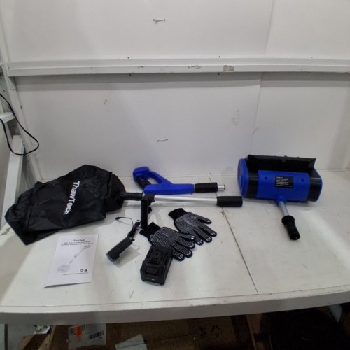 THAWTECH CODELESS ELECTRIC SNOW SHOVEL WITH ADJUSTABLE DIRECTIONAL PLATE - 21V, 12" , 4 AH BATTERY - BLUE/BLACK (MODEL: HQN212-20XS) image 4