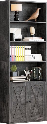 IRONCK 6-SHEFT INDUSTRIAL BOOKSHELF BOOKCASE - 23.6" X 9.3" X 70.9" - GREY (MODEL: HK-SG-05) image 2