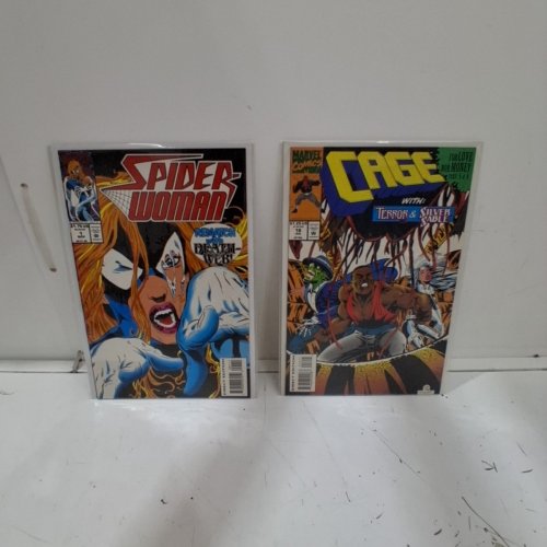 4 ASSTD MARVEL COMIC BOOKS - MORBIUS THE LIVING VAMPIRE #10, SILVER SABLE AND THE WILD PACK #14, CAGE #16, AND SIDPER-WOMAN #1 - VARIOUS AUTHORS image 3