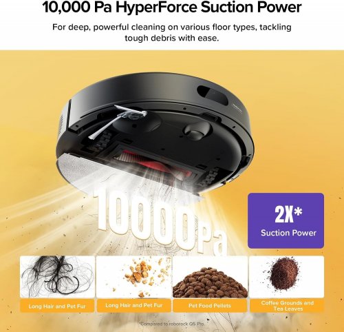 ROBOROCK Q7 M5+ ROBOT VACUUM AND MOP COMBO - 10000PA SUCTION, 7 WEEKS SELF-EMPTYING, DUAL ANTI-TANGLE SYSTEM - BLACK (MODEL: RRA0TCP+AED08LRR) image 3