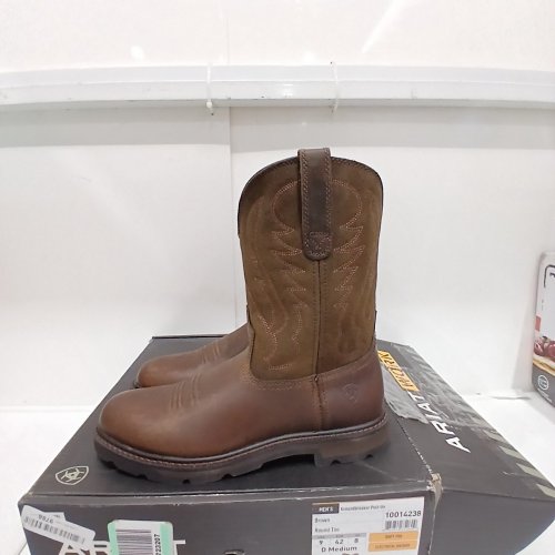 MEN'S ARIAT GROUNDBREAKER WORK BOOTS - SIZE 9 - BROWN (STYLE:10014238) image 2