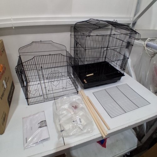 YAHEETECH OPEN TOP BIRD CAGE - 18" X 14" X 36.5" - WHITE/LIGHT BLUE (MODEL: 591824) image 2