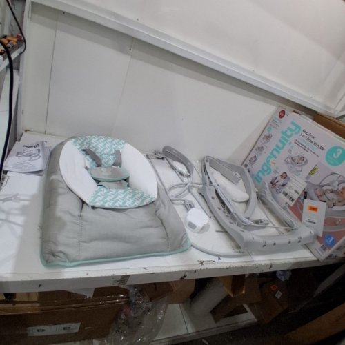 INGENUITY 3-IN-1 KEEP COZY GROW WITH ME VIBRATING BABY BOUNCER, ROCKER & CHAIR - 40LBS CAPACITY - WEAVER THEME GREY/WHITE/GREEN (MODEL: ‎12428) image 2