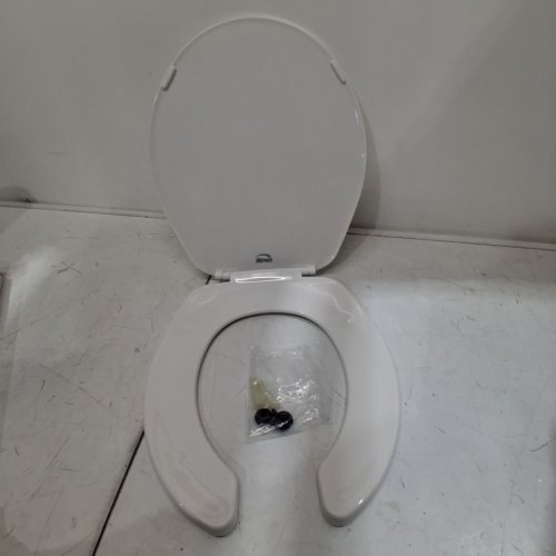 BEMIS OPEN FRONT TOILET SEAT, ROUND, WHITE (MODEL: 75 000) image 2