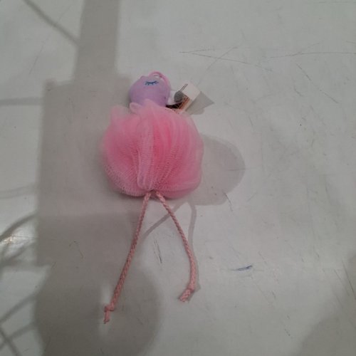 LOOFAH SHOWER BATH BALL POUF SPONGE - PINK FLAMINGO image 2