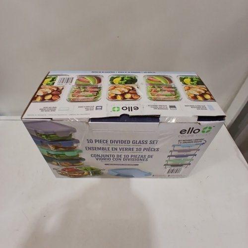 10PC ELLO GLASS MEAL PREP CONTAINERS WITH AIRTIGHT LIDS - 3.4 CUPS - MULTICOLOR/CLEAR (MODEL: 1839864) image 5