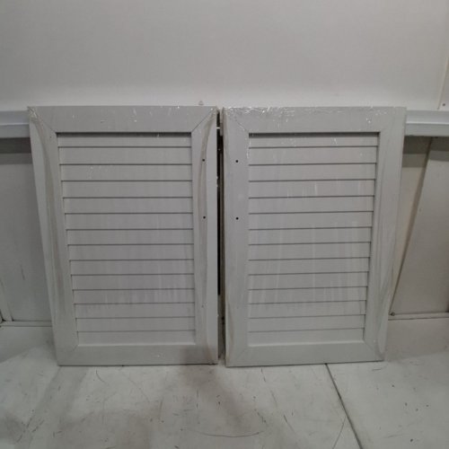 2PC SWINGING LOUVERED CABINET DOORS - 15.75" X 24.25" - WHITE image 2