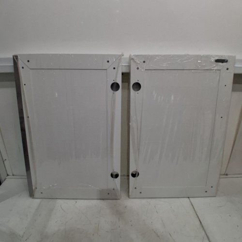 2PC SWINGING LOUVERED CABINET DOORS - 15.75" X 24.25" - WHITE image 3