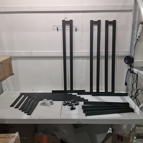 FKKPRVAX HEAVY RETAIL FLOOR STANDING METAL GARMENT RACK - 45.7" X 19.7" X 63" - BLACK image 2