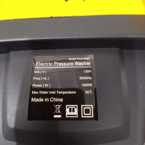 PRESSURE WASHER HIGH PRESSURE CLEANING MACHINE WITH 4 QUICK CONNECT NOZZLES - 20FT HOSE / 35FT CORD - 5000PSI - YELLOW/BLACK (MODEL: G5163-YELLOW / G5168-Y2/PW91600C) image 3