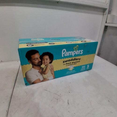100PK PAMPERS SWADDLERS 100% LEAKPROOF DISPOSABLE BABY DIAPERS - SIZE 5 image 4