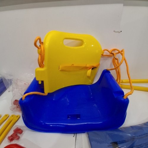 FUNLIO 3-IN-1 SWING SET FOR KIDS WITH TODDLER SAFETY HARNESS - 6M TO 10Y - YELLOW / BLUE / RED (MODEL: SWINGSET07A) image 4