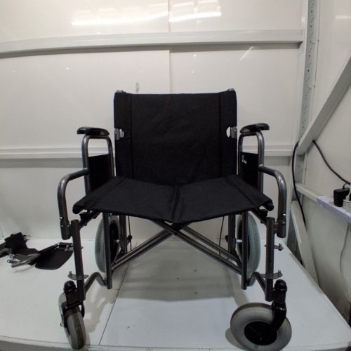 VEVOR TRANSPORT WHEELCHAIR WITH DETACHABLE ARMREST, SELF-LOCKING BRAKE AND FOOT RESTS - 24" SEAT - 300LB MAX - BLACK (MODEL: FS210ABEJP-61) image 4