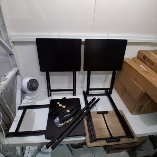4PK AMAZON BASICS CLASSIC TV DINNER / SNACK TABLE SET WITH HOLDER - BLACK image 2