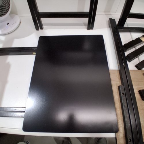 4PK AMAZON BASICS CLASSIC TV DINNER / SNACK TABLE SET WITH HOLDER - BLACK image 4